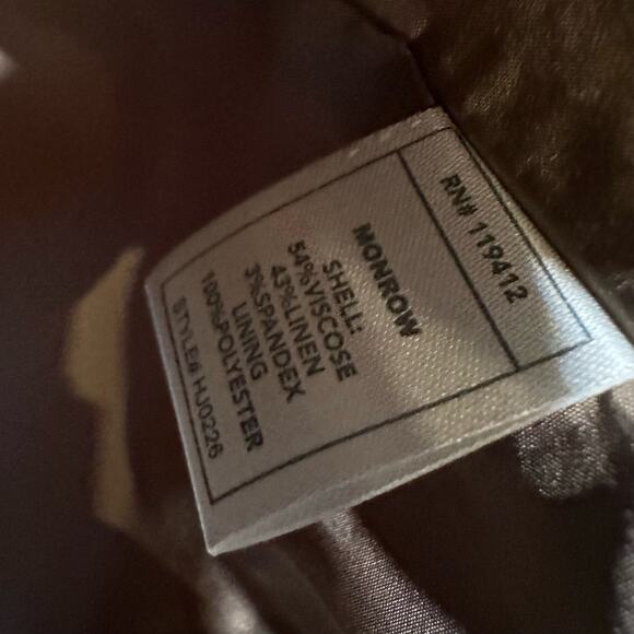 Monrow Beige Linen Blend Blazer Relaxed Fit Lined Casual Chic Jacket Size XL - Picture 8 of 15